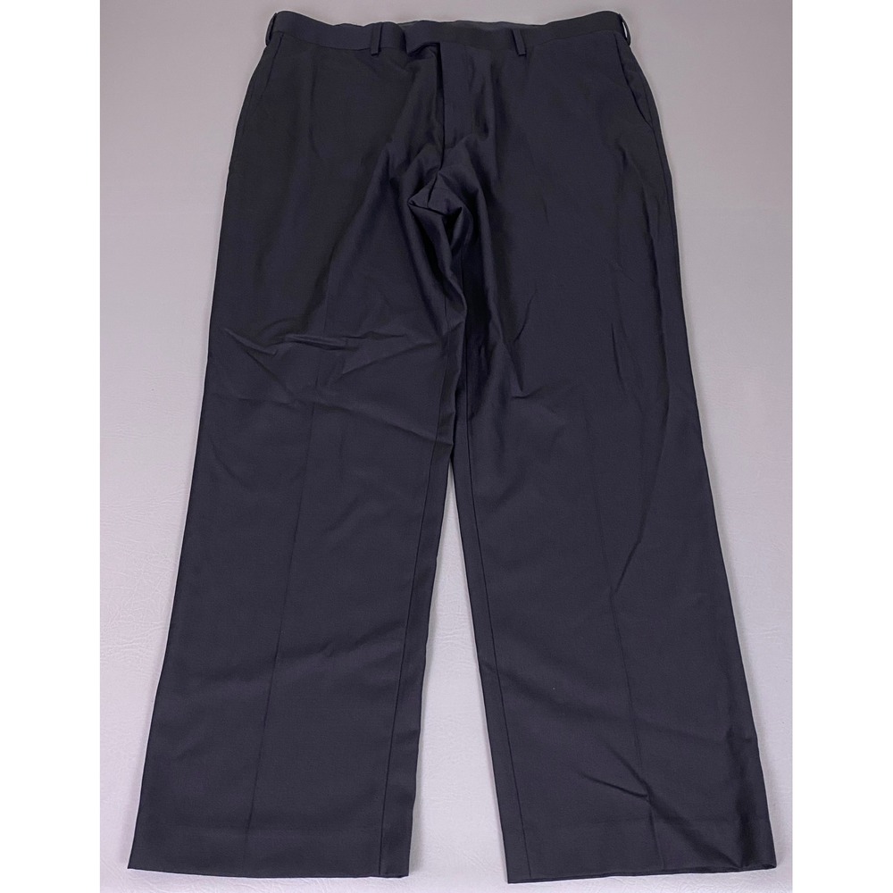 AXIST Dress Pants Men's Size 40x32 Black Solid Straight Leg Trousers Flat Front